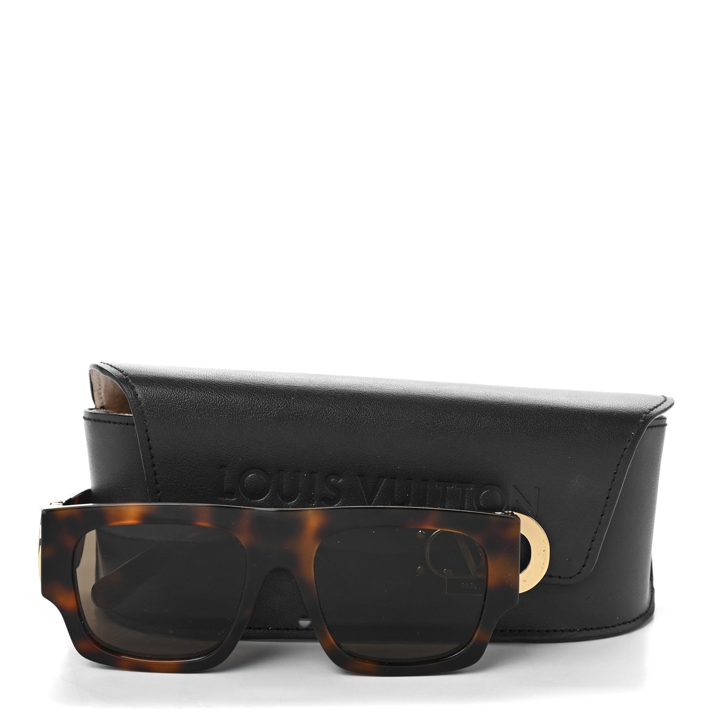 Acetate LV Link Square Sunglasses Z1479W Dark Tortoise