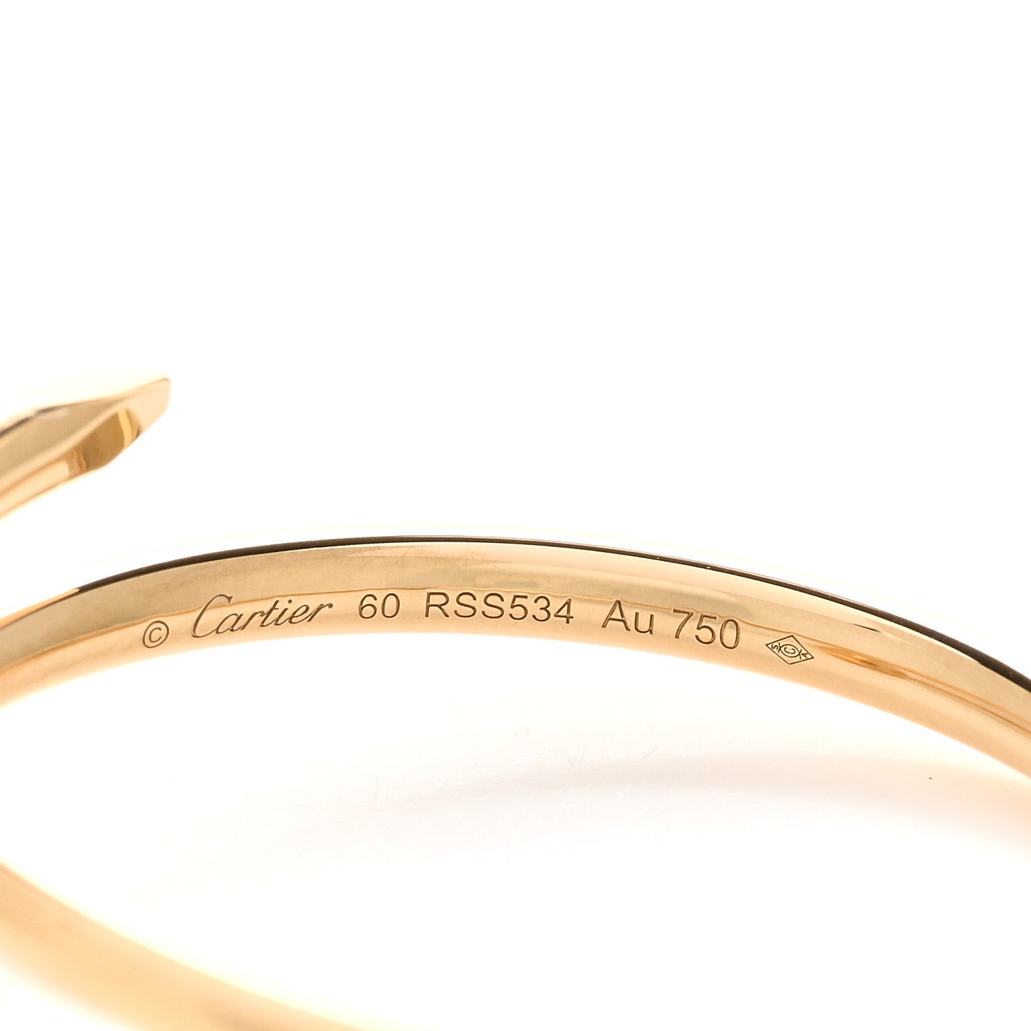 Cartier 18K Yellow Gold Small Juste Un Clou Ring 60 9 4 of 5