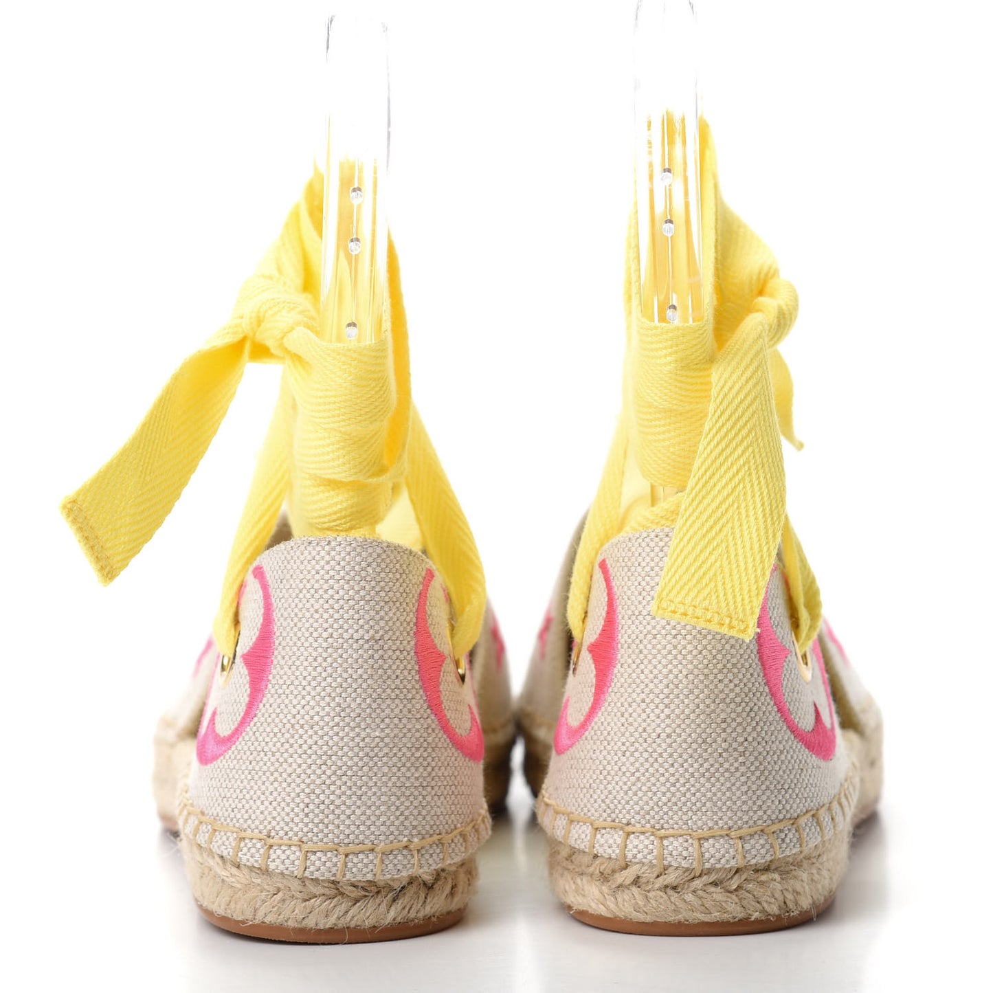 Canvas Monogram Starboard Espadrille Flats 38 Rose Pop