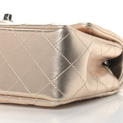 Chanel Metallic Lambskin Quilted Mini Rectangular Flap Gold Black 9 of 10