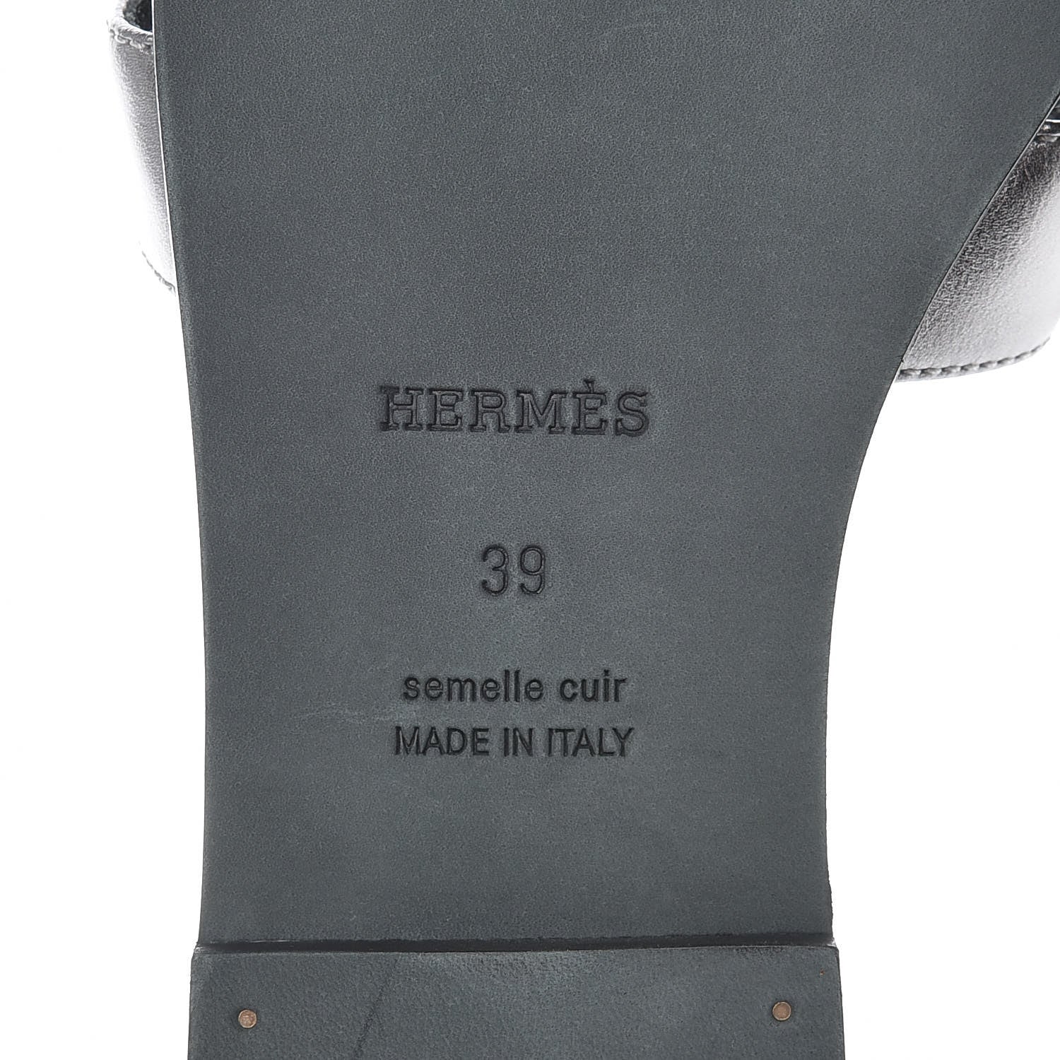 Hermes Metallic Nappa Calfskin Oran Sandals 39 Argent 6 of 9