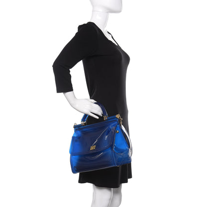 Dolce & Gabbana Rubber Semi Transparent Miss Sicily Satchel Blue 3 of 11