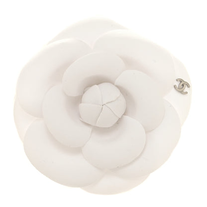 Chanel Linen Camellia Brooch Pin White 1 of 3