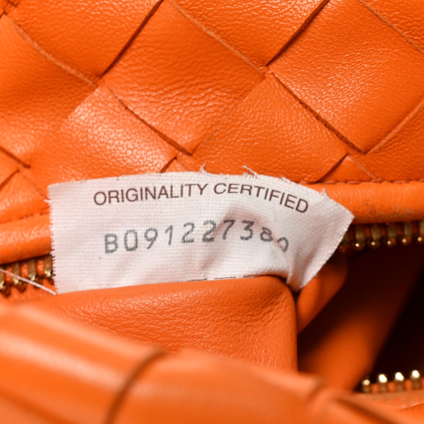 Nappa Intrecciato Mini Jodie Tangerine