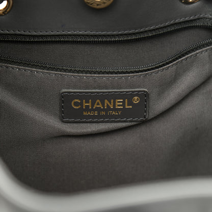 Chanel Lambskin Quilted CC Dweller Drawstring Tote Grey 6 of 10