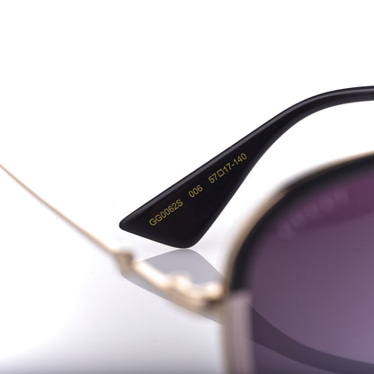 Gucci Web Aviator Sunglasses GG0062S Black White 5 of 8