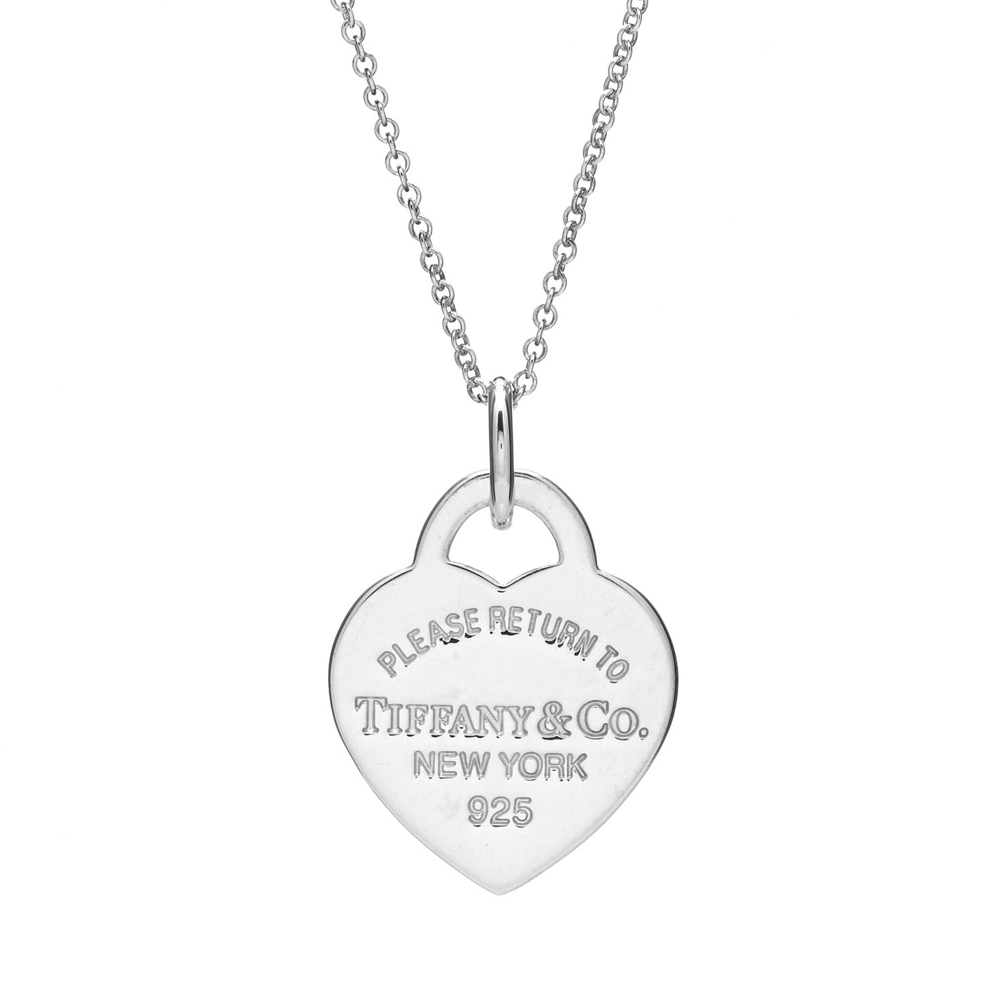 Sterling Silver Enamel Small Return to Tiffany Heart Pendant Necklace Blue