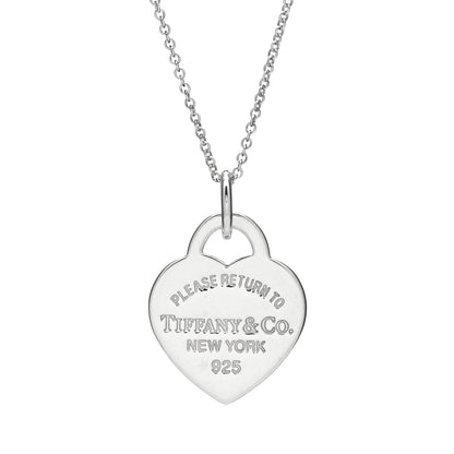 Tiffany Sterling Silver Enamel Small Return to Tiffany Heart Pendant Necklace Blue 5 of 6