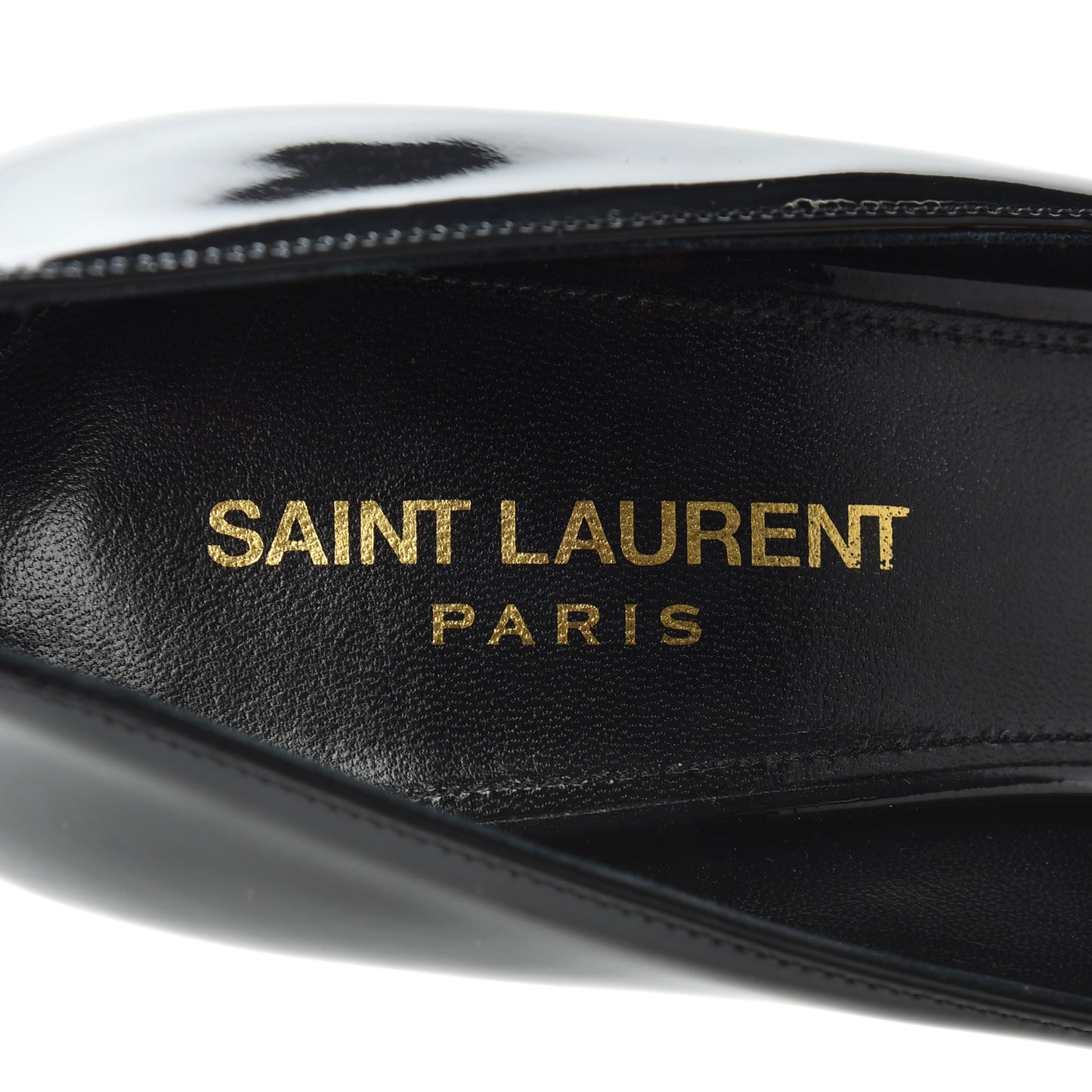 Patent Calfskin Opyum 85 Pumps 37.5 Black Gold