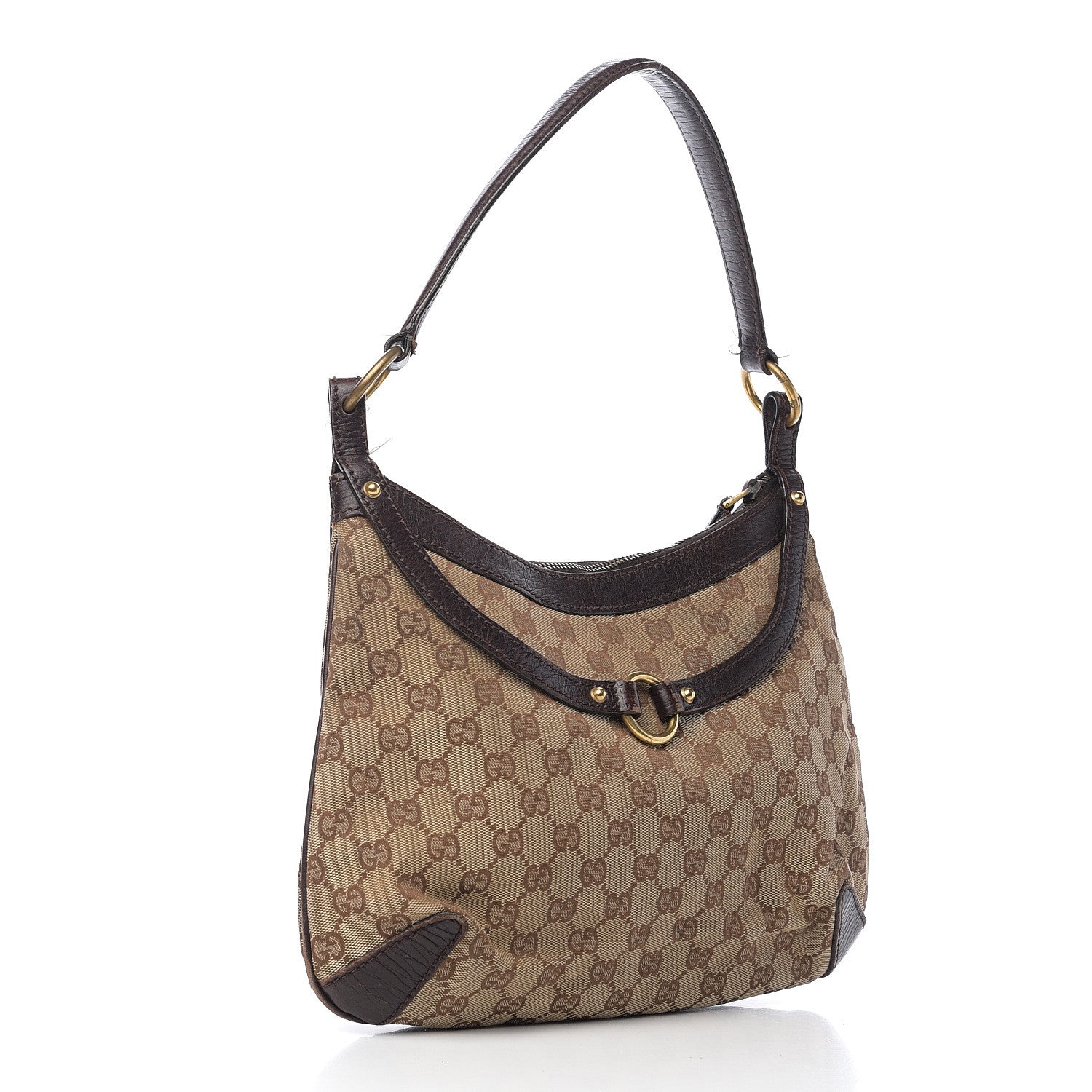 Gucci Monogram Horsebit Hobo Brown 2 of 12
