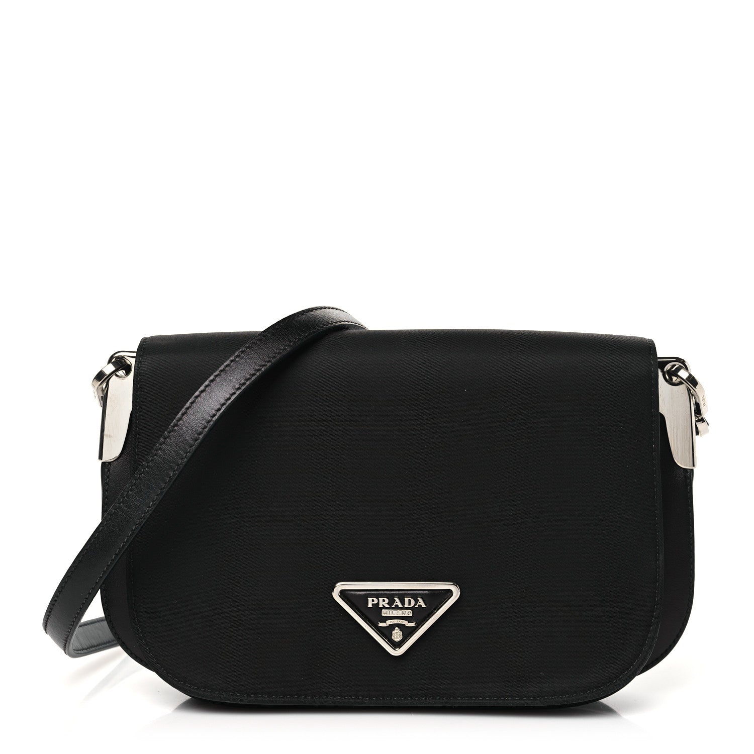 Prada Tessuto Vitello Medium Margit Shoulder Bag Black 1 of 11