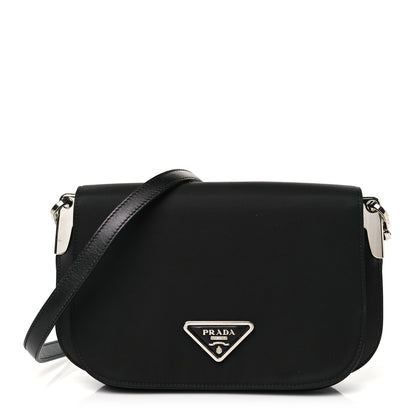 Prada Tessuto Vitello Medium Margit Shoulder Bag Black 1 of 11