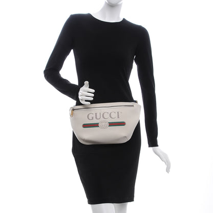 Gucci Grained Calfskin Logo Belt Bag White 2 of 8