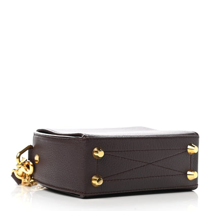 Alexander McQueen Silky Amish Grained Goatskin Box Shoulder Bag 16 Burgundy 7 of 19