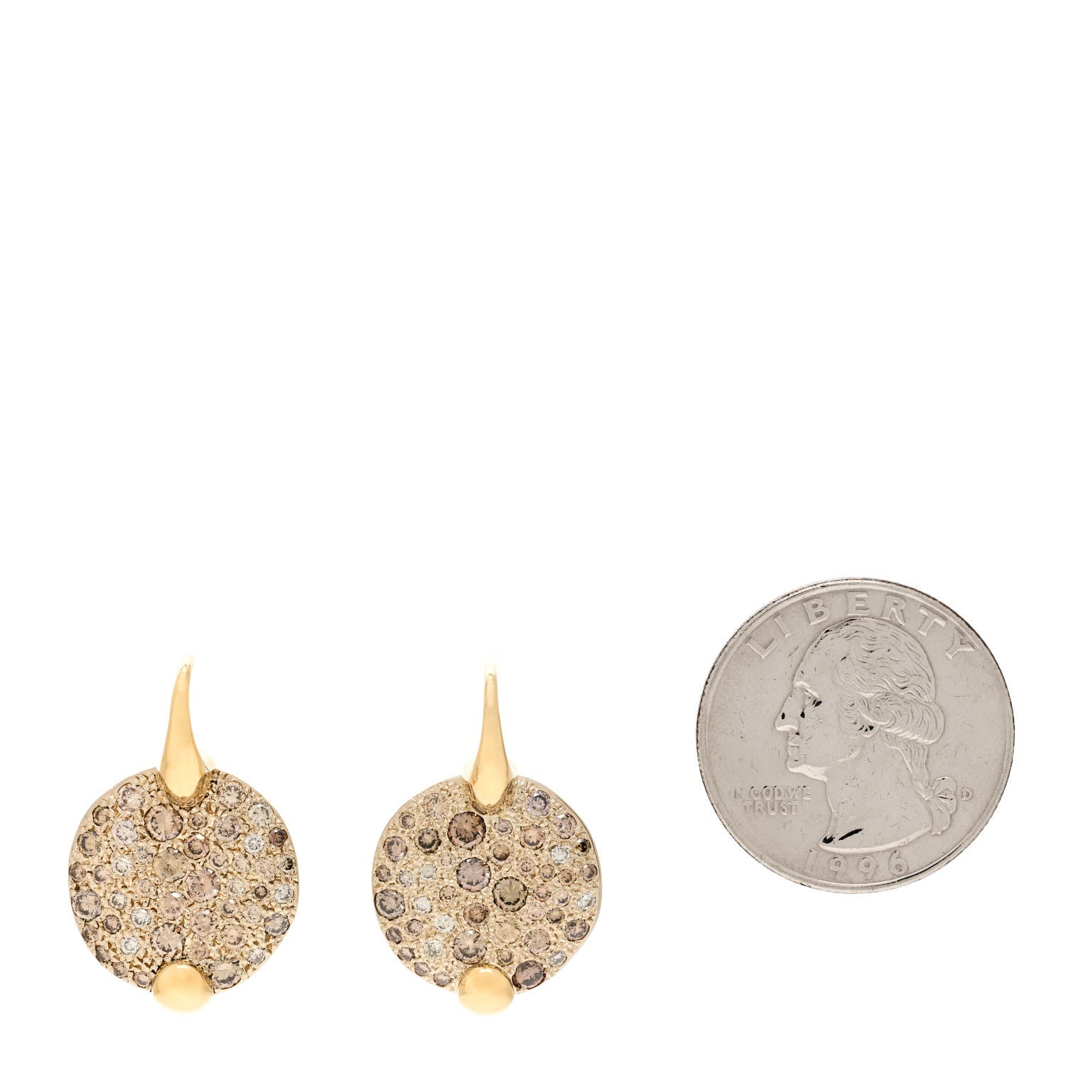 Pomellato 18K Yellow Gold Brown Diamond Sabbia Drop Earrings 2 of 5