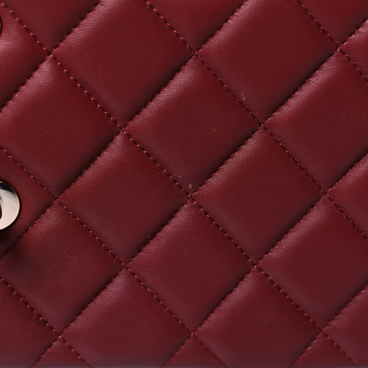 Lambskin Quilted Jumbo Double Flap Burgundy