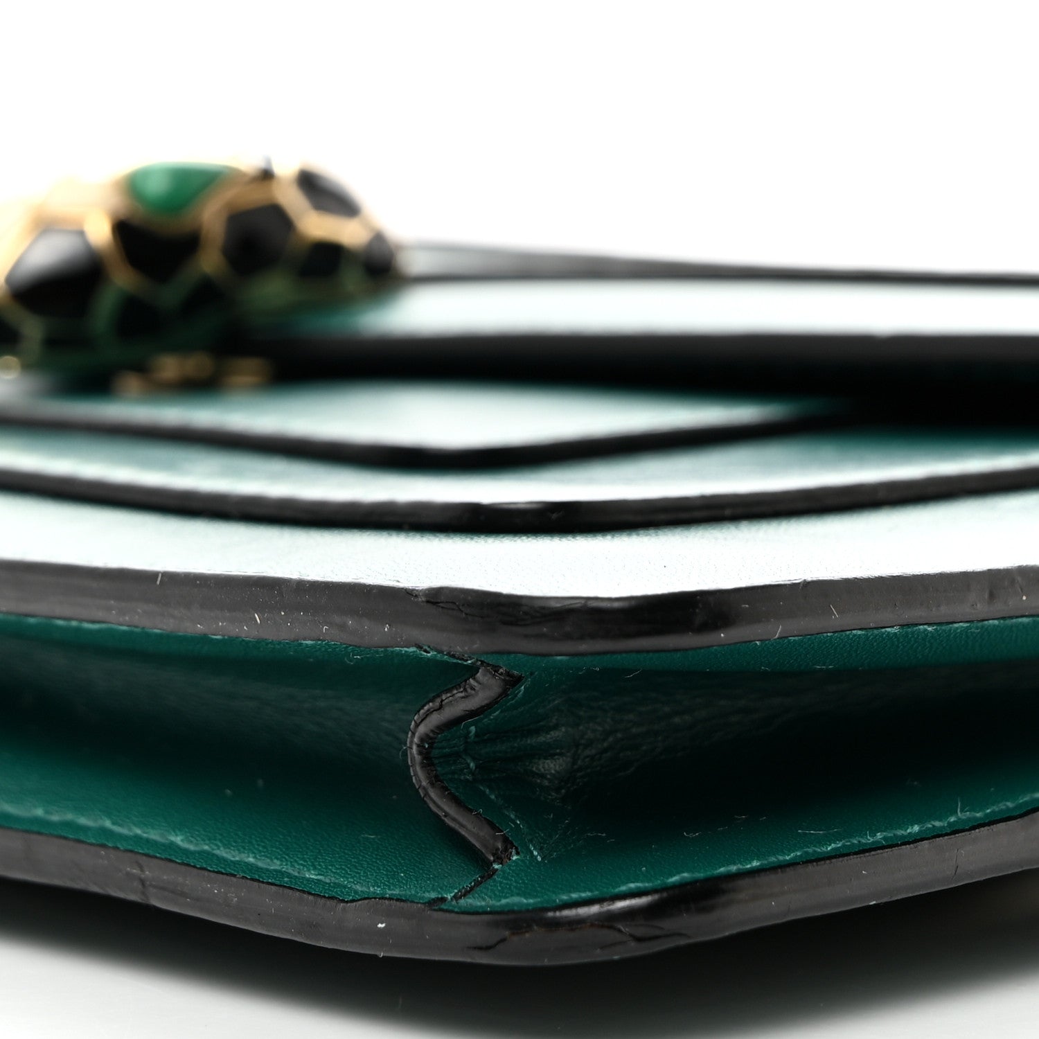 Bulgari Calfskin Serpenti Forever Flap Clutch Emerald Green 10 of 10