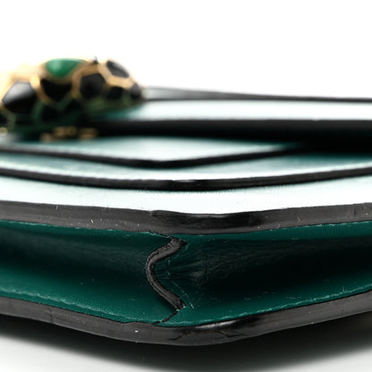 Bulgari Calfskin Serpenti Forever Flap Clutch Emerald Green 10 of 10