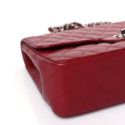 Chanel Caviar Quilted Jumbo Single Flap Dark Red 8 of 9