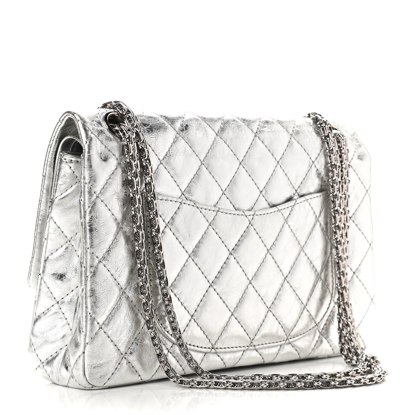 Metallic Aged Calfskin Quilted 2.55 Reissue 226 Flap Silver