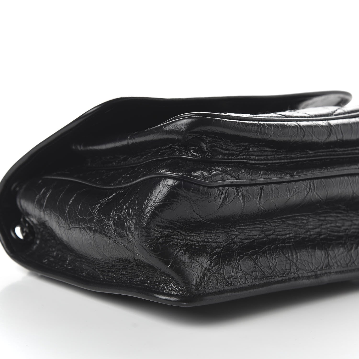 Saint Laurent Crinkled Calfskin Matelasse Monogram Medium Niki Chain Satchel Black 6 of 9