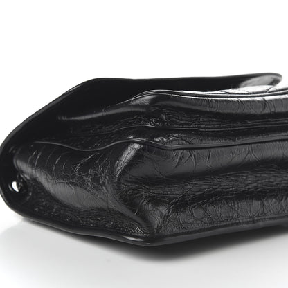 Saint Laurent Crinkled Calfskin Matelasse Monogram Medium Niki Chain Satchel Black 6 of 9