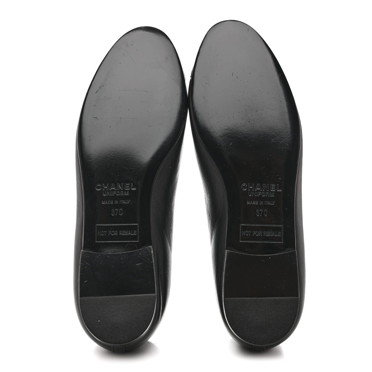 Chanel Lambskin Cap Toe CC Uniform Ballerina Flats 37 Black 6 of 8