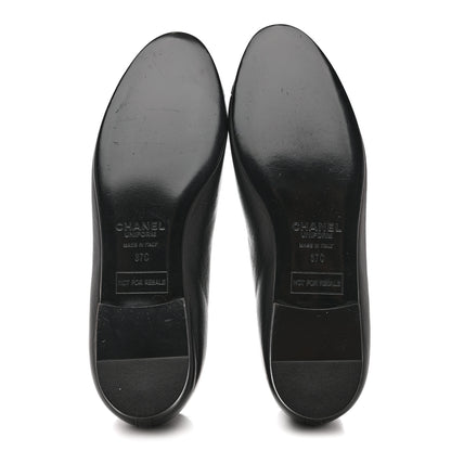 Chanel Lambskin Cap Toe CC Uniform Ballerina Flats 37 Black 6 of 8