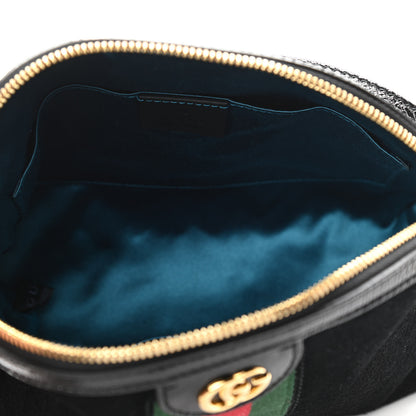 Gucci Suede Patent Web GG Small Ophidia Dome Shoulder Bag Black 7 of 10