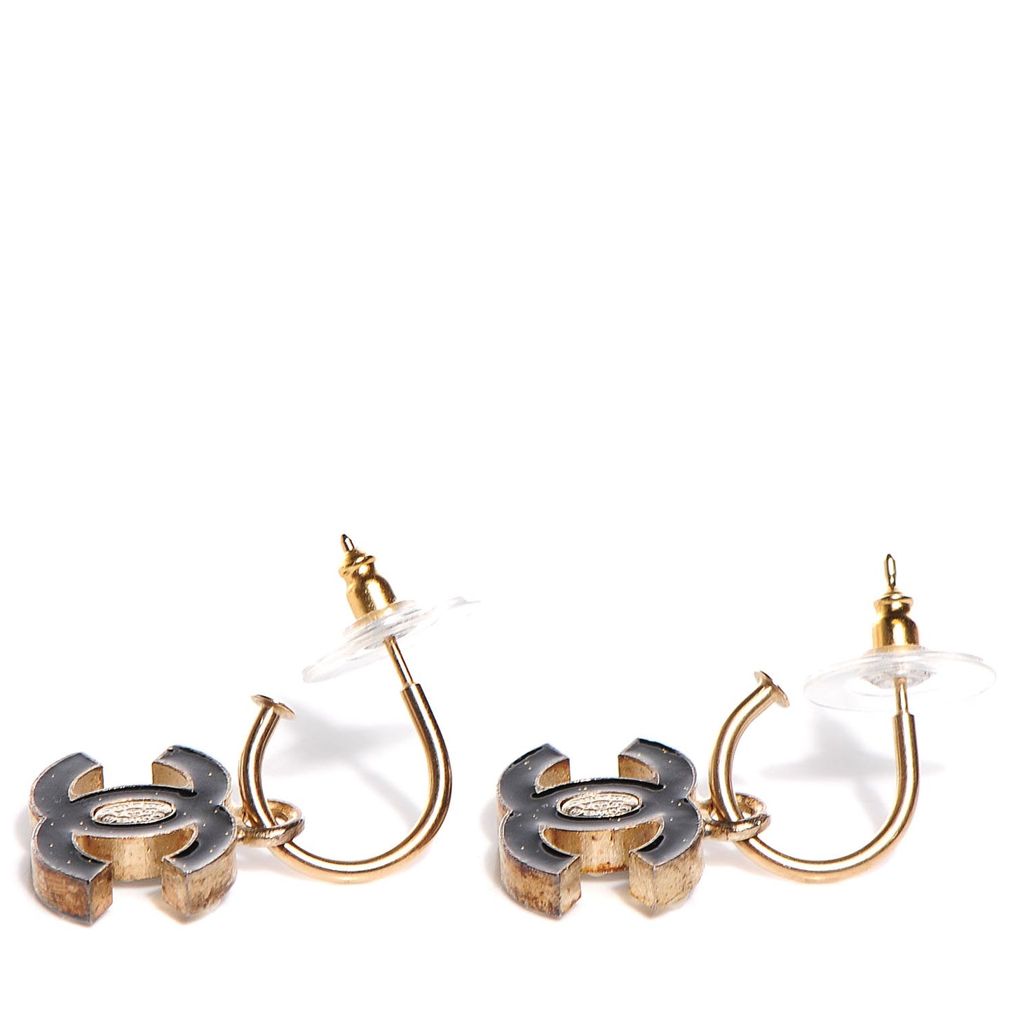 Pearl Crystal CC Drop Earrings Gold