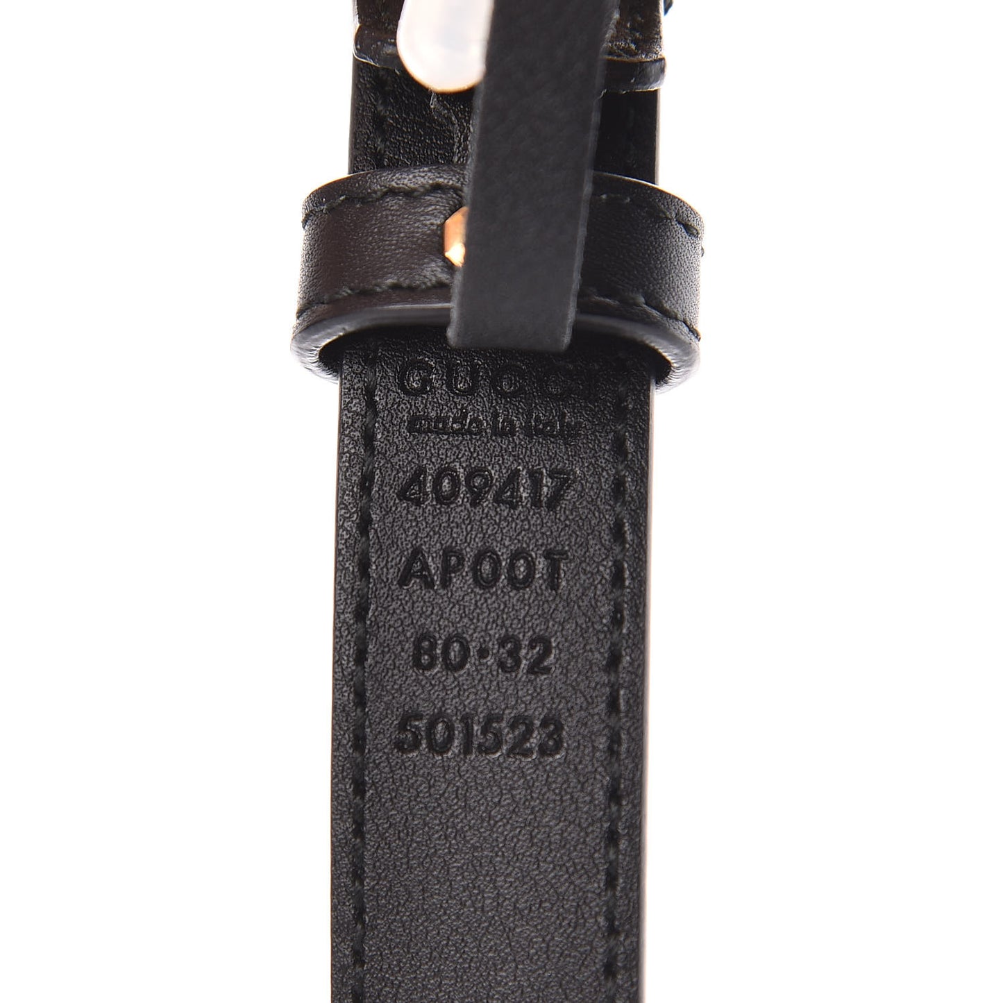 Calfskin Double G 20mm Belt 80 32 Black