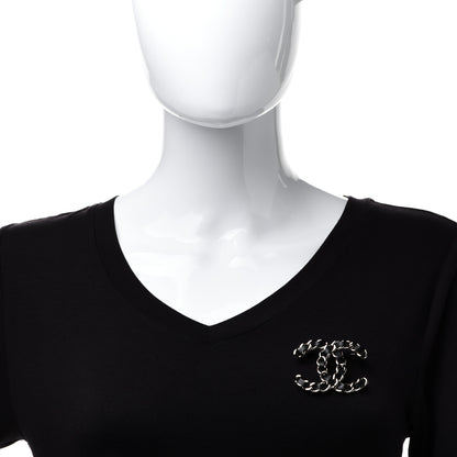 Chanel Lambskin Chain CC Brooch Black Gold 2 of 5