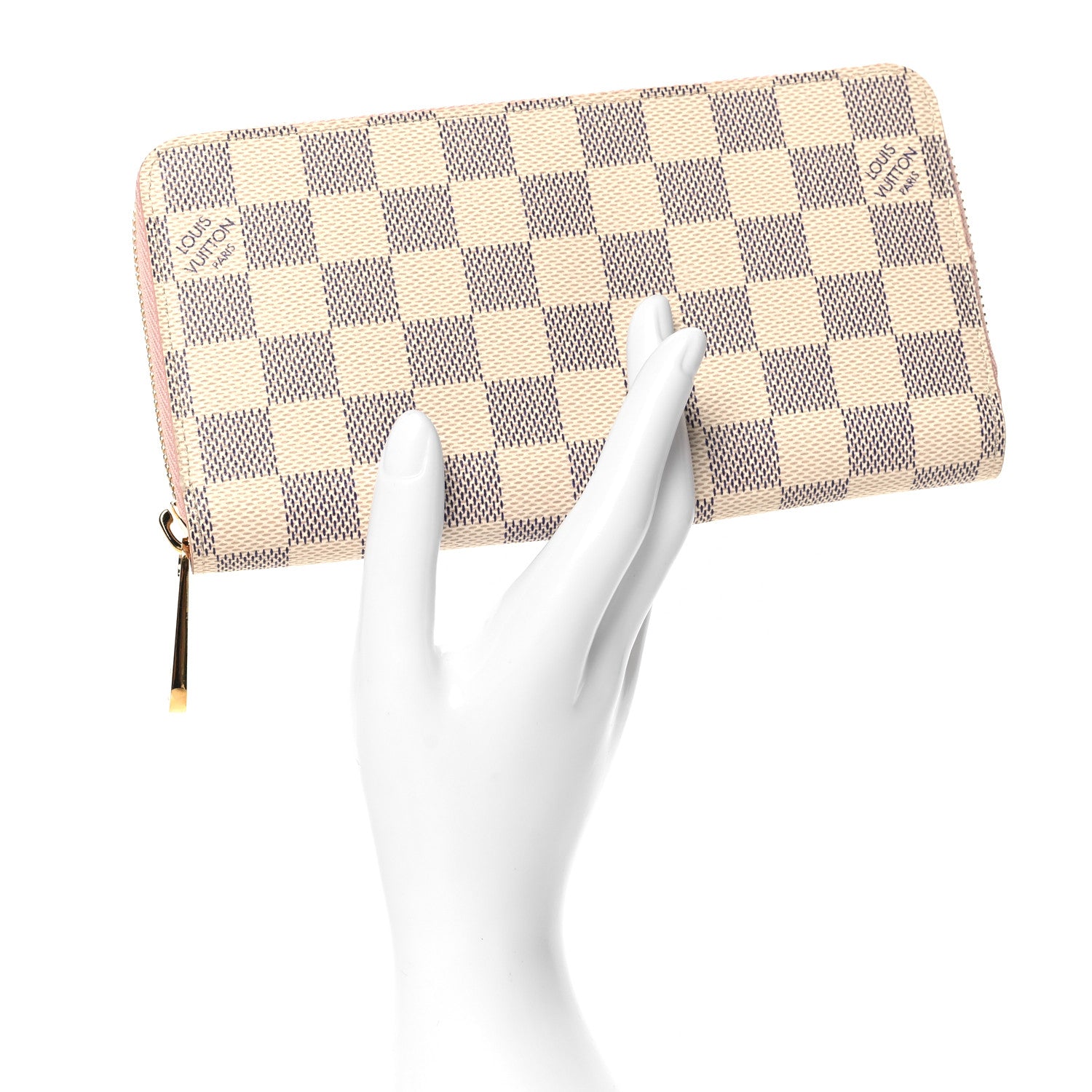 Louis Vuitton Damier Azur Zippy Wallet Rose Ballerine 2 of 6
