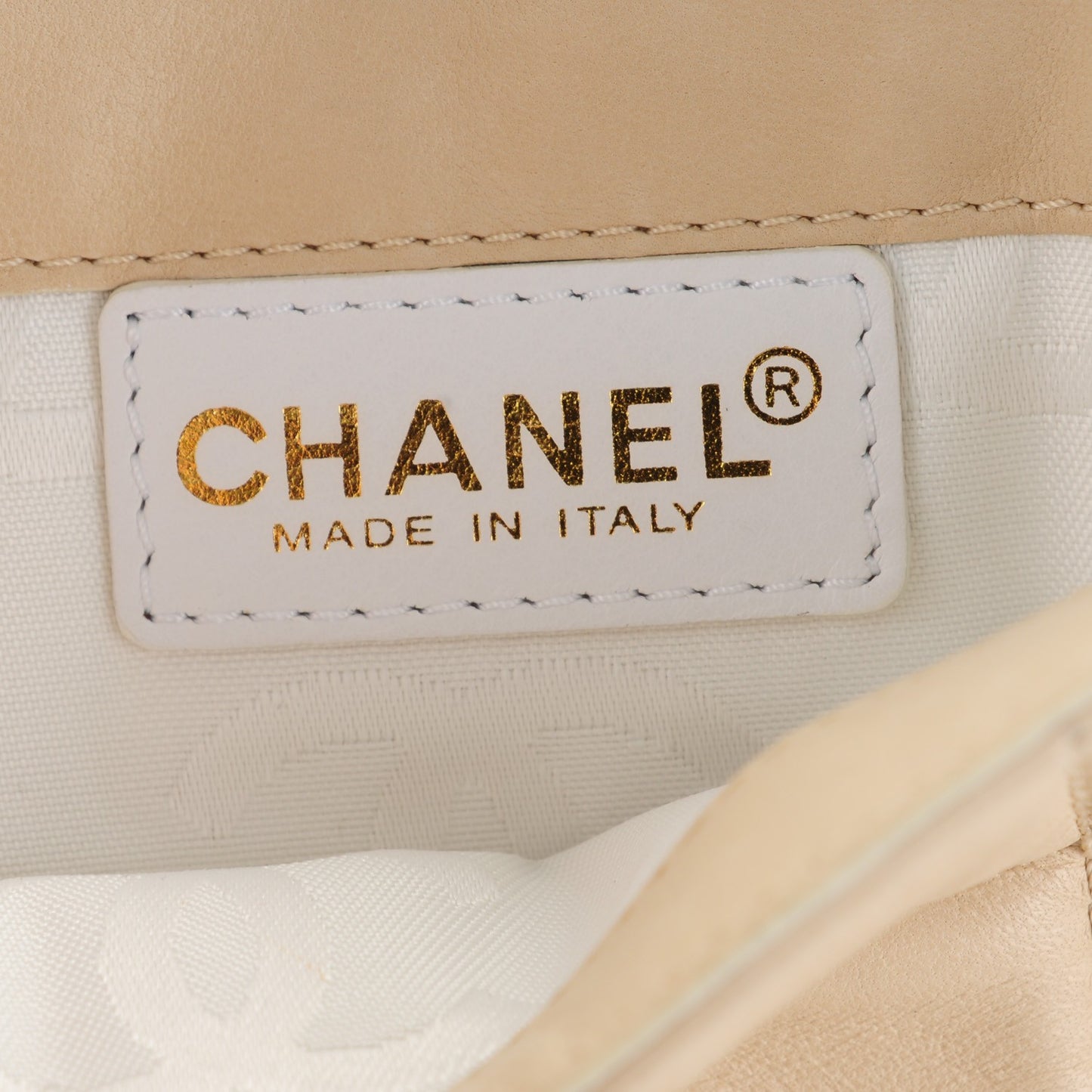 Lambskin Chocolate Bar Convertible Clutch Beige