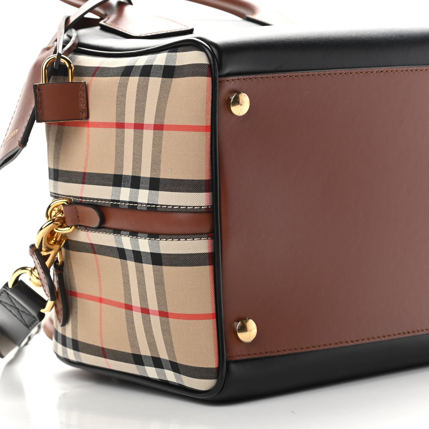 Smooth Calfskin Small Cube Bowling Bag Black