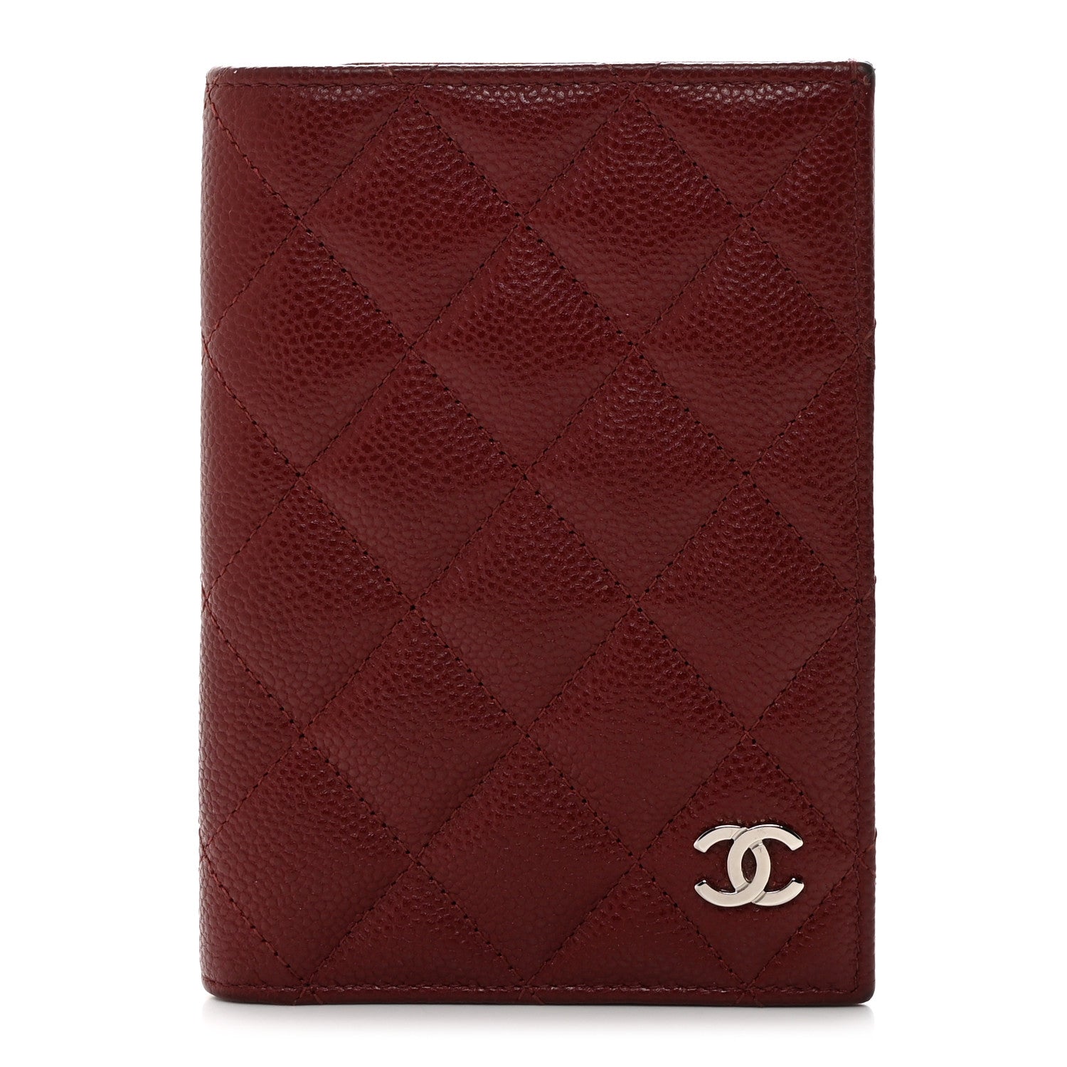 Chanel Caviar Quilted Passport Holder Burgundy 1 of 8