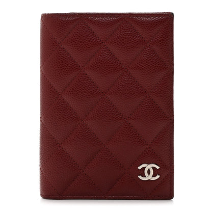 Chanel Caviar Quilted Passport Holder Burgundy 1 of 8