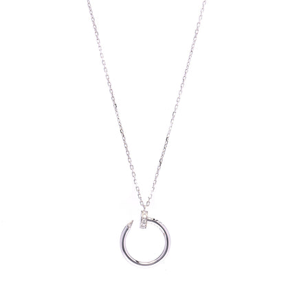 Cartier 18K White Gold Diamond Juste Un Clou Necklace 1 of 4
