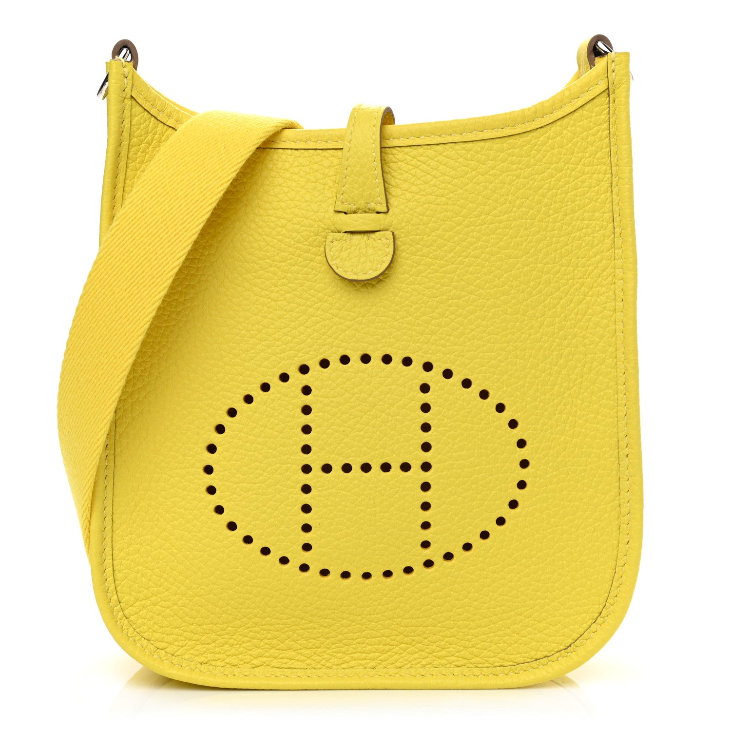 Hermes Taurillon Clemence Evelyne TPM Lime 1 of 9