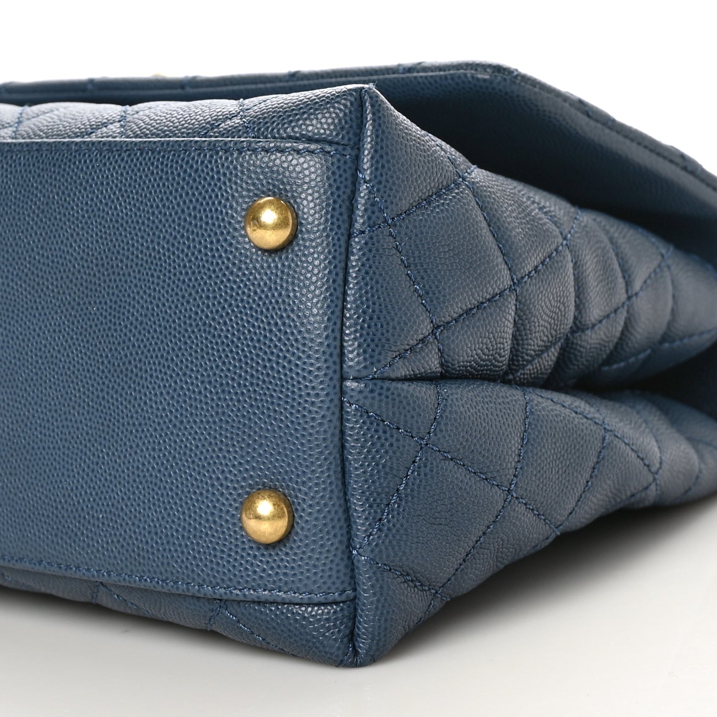 Caviar Quilted Small Coco Handle Flap Blue