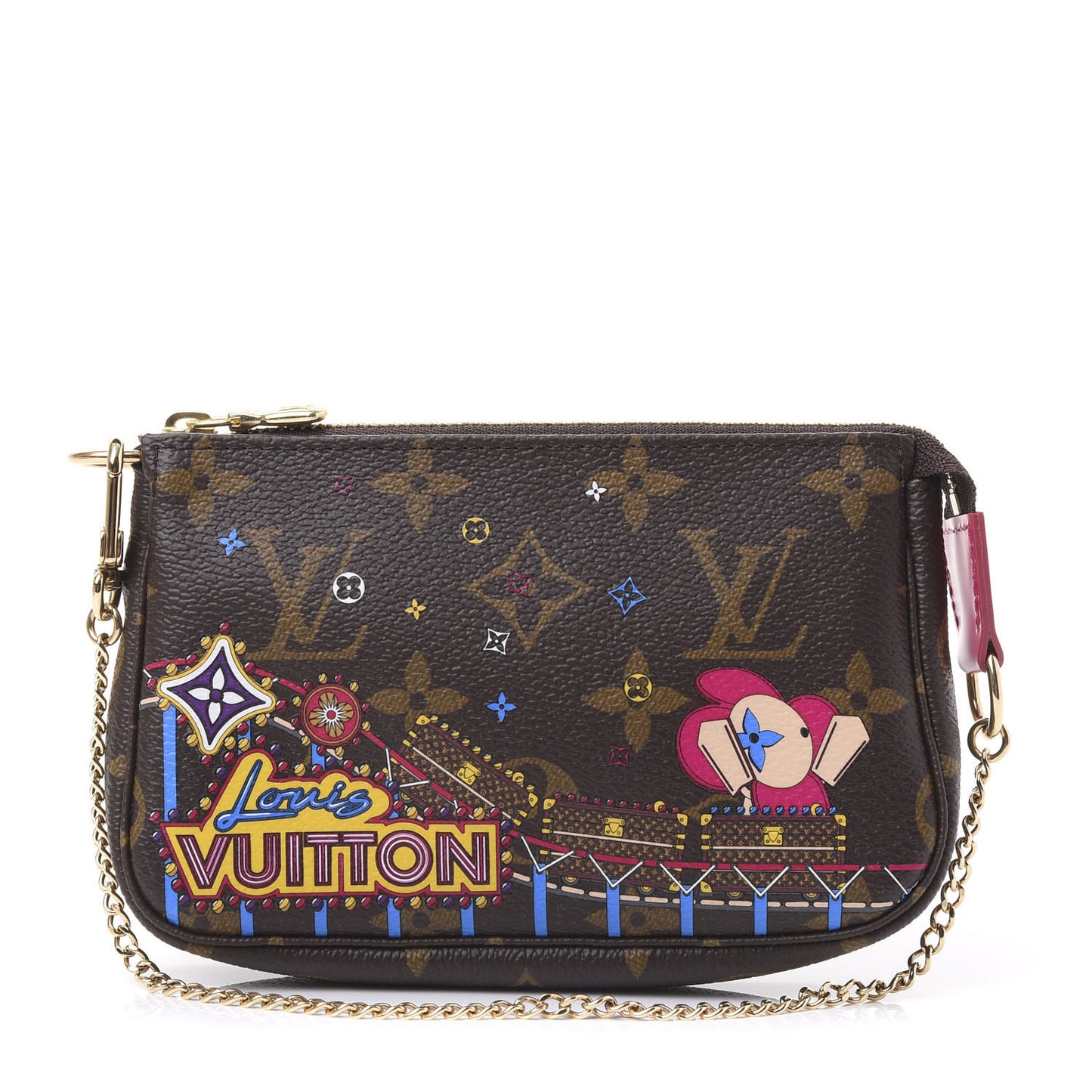 Monogram 2020 Christmas Animation Roller Coaster Mini Pochette Accessories Pivoine