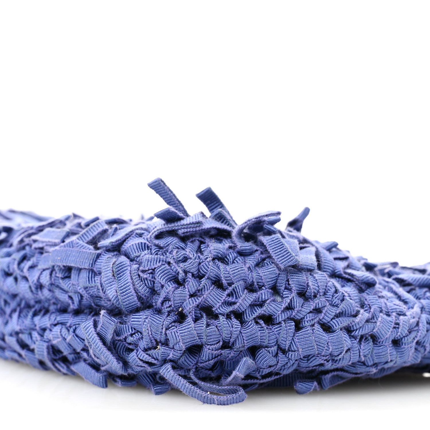 Salvatore Ferragamo Canvas Fringe Hug Shoulder Bag Blue 9 of 14