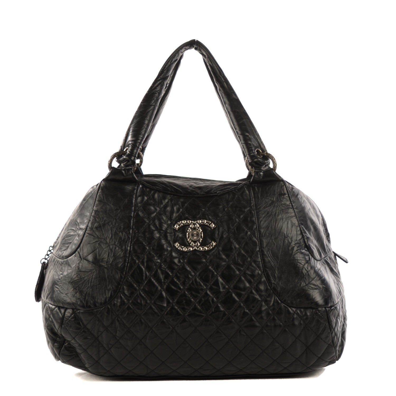 Chanel Aged Calfskin Coco Rider Bowling Bag Black 1 of 7