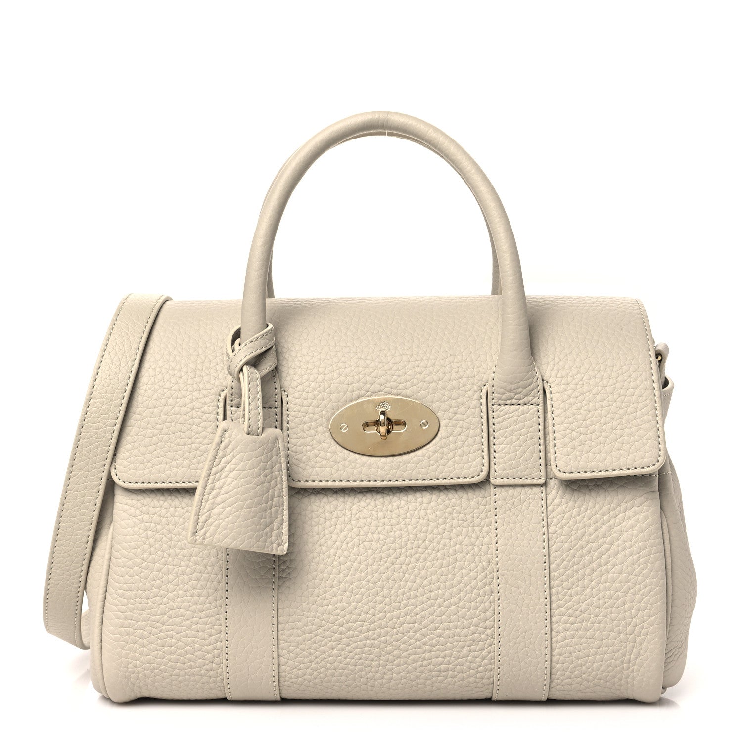 Mulberry Heavy Grain Small Bayswater Satchel Chalk 1 of 9