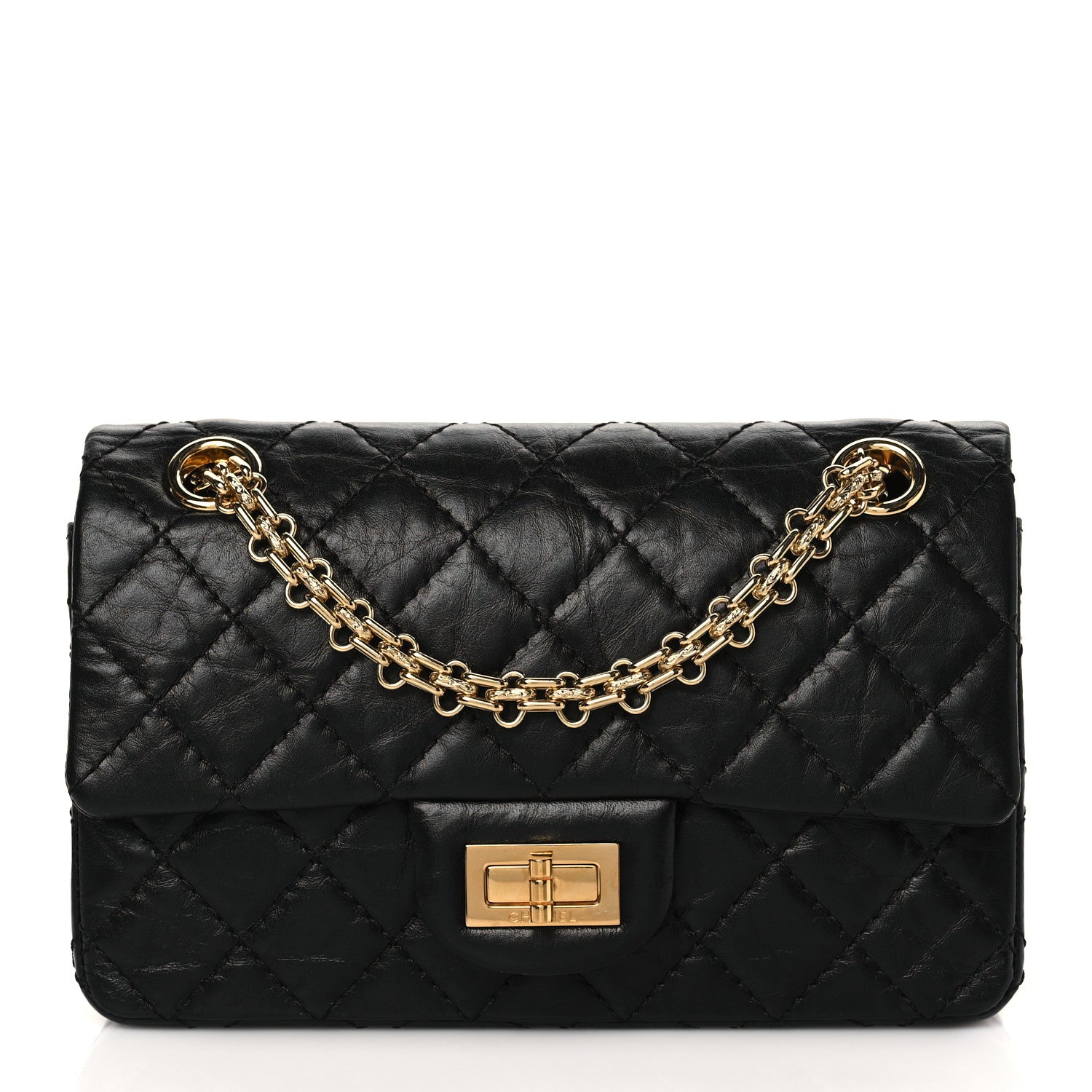 Chanel Aged Calfskin Quilted 2.55 Reissue Mini Flap Black 1 of 10