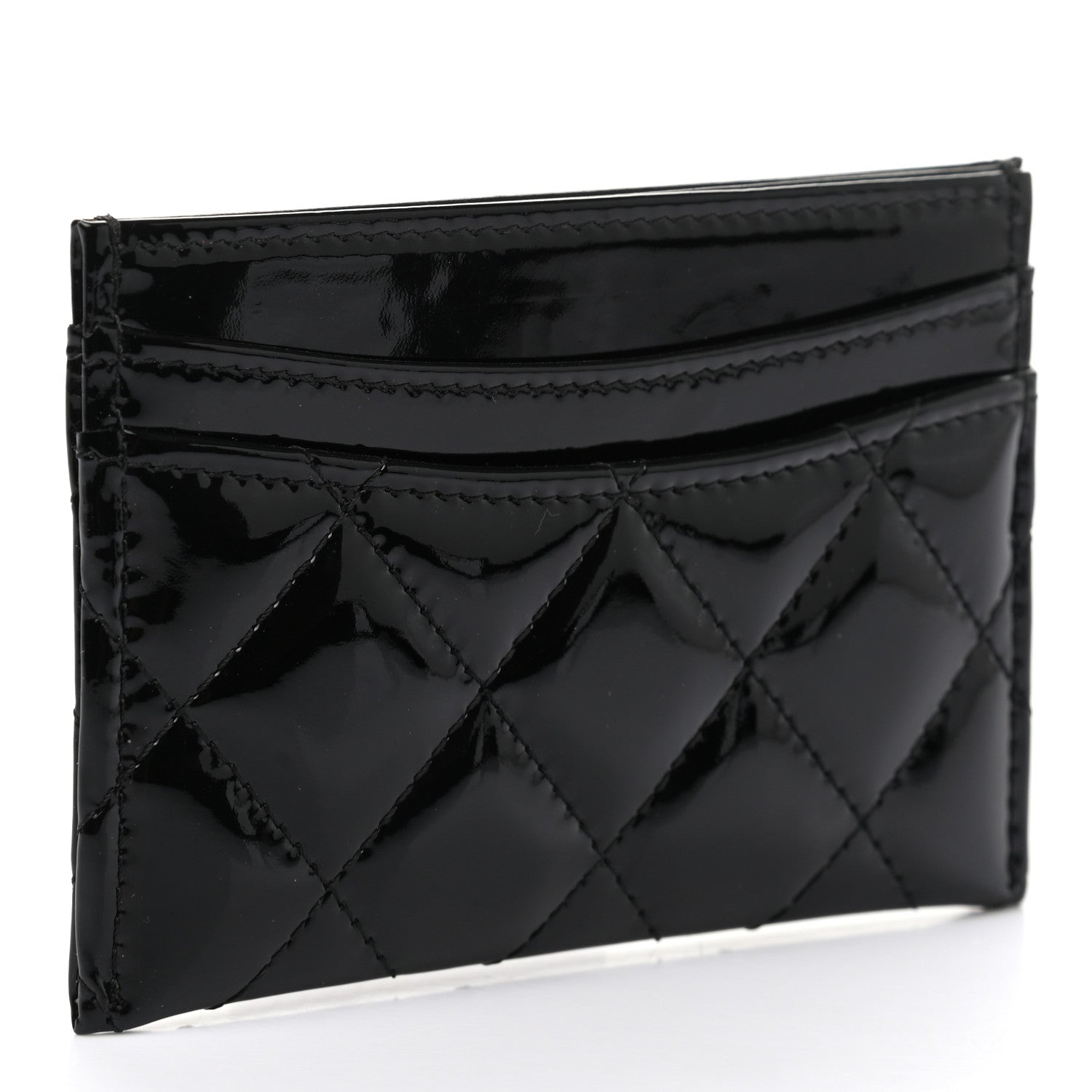 Chanel Patent Calfskin Quilted Card Holder Black 3 of 9
