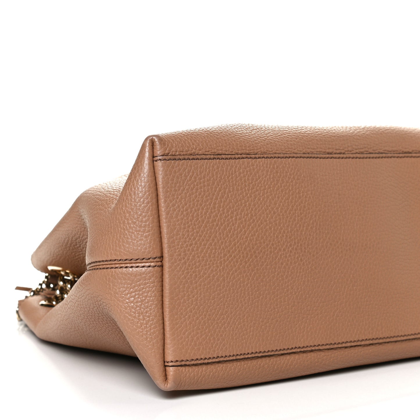 Pebbled Calfskin Medium Soho Chain Shoulder Bag Rose Beige