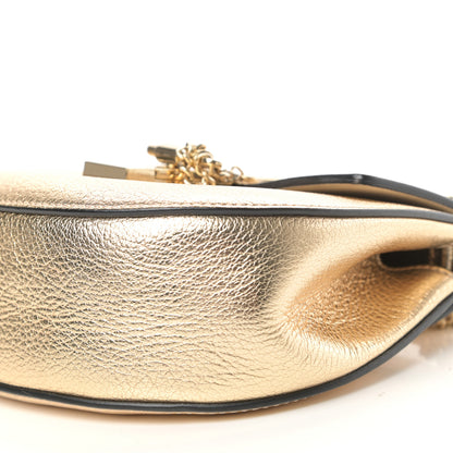 Chloe Metallic Goatskin Mini Drew Shoulder Bag Pale Gold 8 of 10