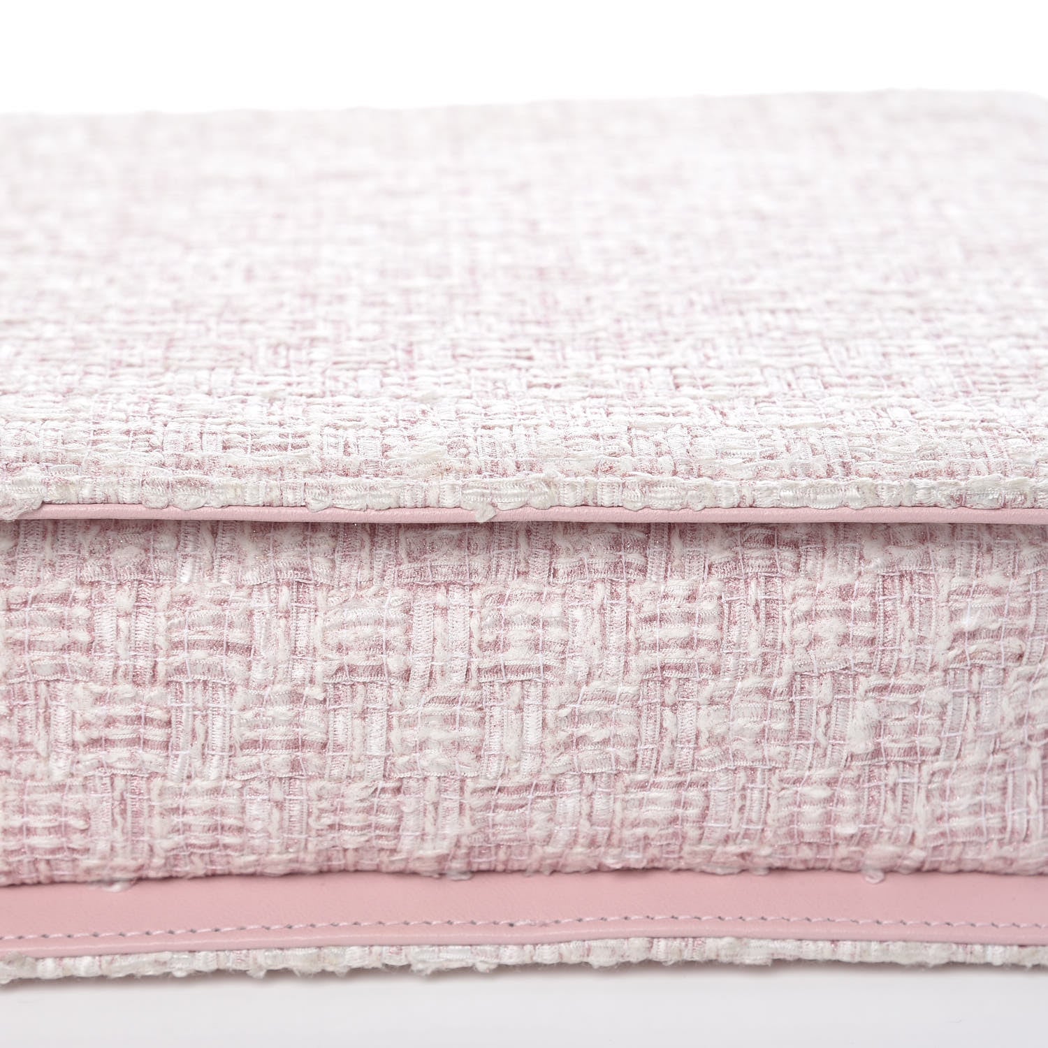 Chanel Tweed Zip Tote Pink White 11 of 12