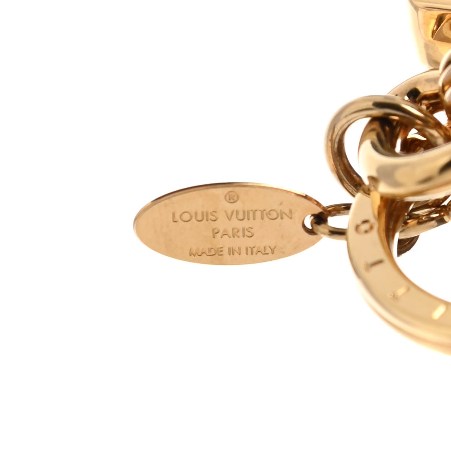 Louis Vuitton LV Facettes Bag Charm Key Holder Gold 3 of 4
